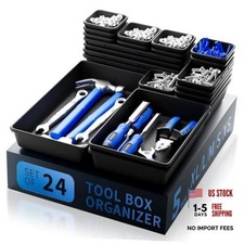 Tool Box Organizer Tray 24 Pcs 5 Sizes Black Black 24 Pcs Tool Box Organizer Tray 24 Pcs 5 Sizes Black Black 24 Pcs