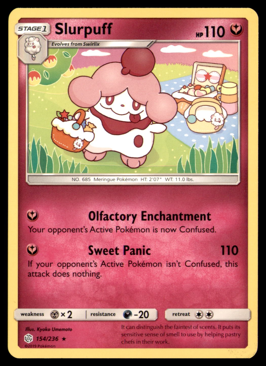 Pokemon Slurpuff Cosmic Eclipse 154/236 R NM