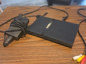 Sony PlayStation 2 Slim PS2 Black Console w/ Power Supply AV Cable