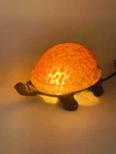 Vintage Tiffany Style Turtle Night Light Retro Lamp Bronze Stained Amber Glass