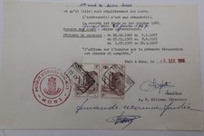 BELGIUM UNIVERSITY SCHOOL COURSE CERTIFICATE REVENUE DOCUMENT 1966