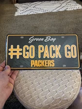 Rico Industries Nfl Green Bay Packers Gopackgo 1 Fan Metal Auto Tag 8.5 X 11 - G