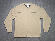 Columbia Men's Size Large V Neck Sweater Tan Khaki Long Sleeve Pullover Knit