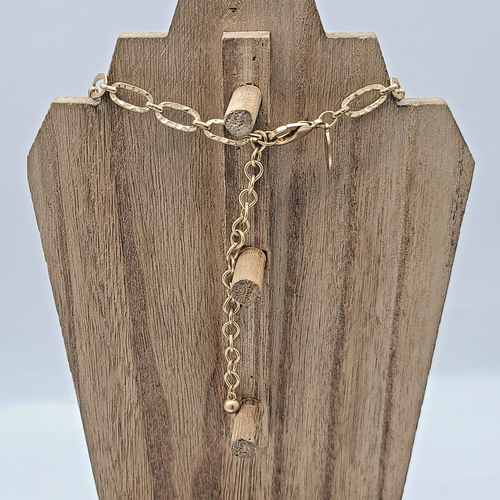 Chico’s FARRAH TASSEL Necklace – Matte Gold Chain w/ Marbled Stones, 34–38" - Picture 12 of 12