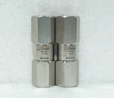 PARKER 4F-C4L-5-SS 1/4" FNPT SS INSTRUMENTATION CHECK VALVE, 5PSI, LOT OF 2 PC