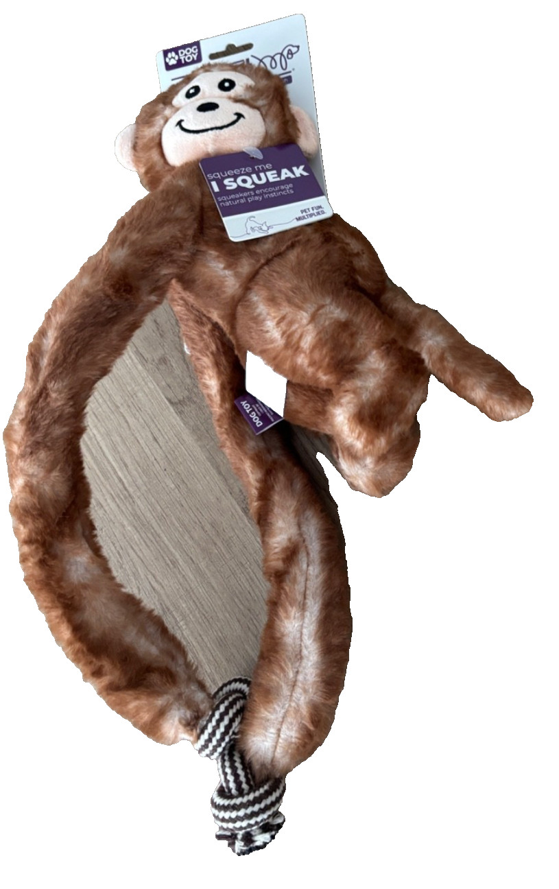 Multipet Plush Look Who's Climbing Monkey 8" Dog Toy Ultra G