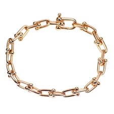 Tiffany K18PG bracelet hardware small link - Auth free shipping from Japan- Auth