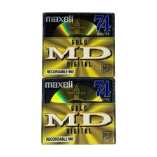Lot Of 2 Maxell GOLD MD 74 Digital MiniDisc 74 Mini DisK Recordable NEW Sealed