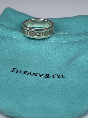 Tiffany & Co. Atlas Ring 925シルバー Tiffany & Co. 1995 925 Silver Atlas Narrow Roman Numerals Band