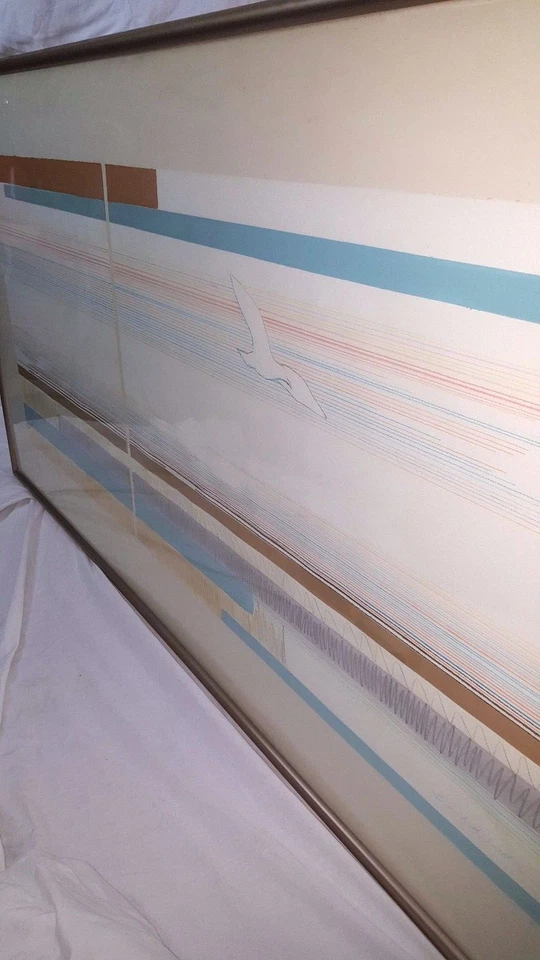 Bryan Keith Smith Abstracto Mixto Obra de Arte Vertical Gene Davis Líneas Grandes  Foto 3 de 4