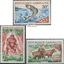 Briefmarken Gabun 1964 Mi 199-201 (kompl.Ausg.) postfrisch Tiere