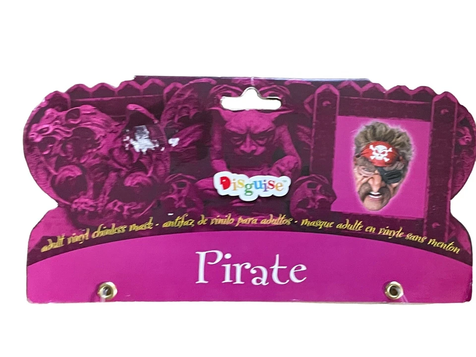 Disguise Adult Pirate Mask Chinless Vinyl 2004 - Image 3 of 4