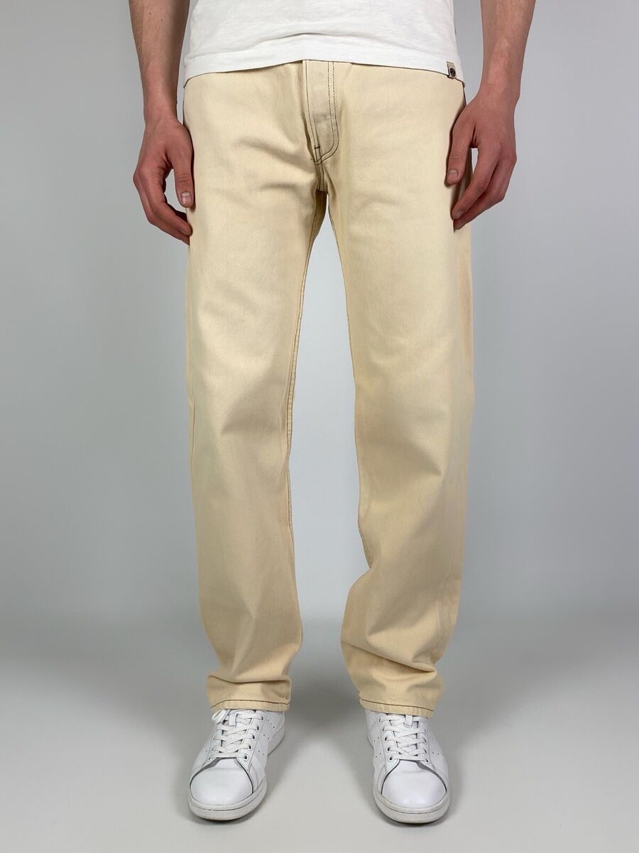 1990's Vintage Levi's 501 Beige Denim Jeans Pants Made USA 1990's Vintage Levi's 501 Beige Denim Jeans Pants Made USA