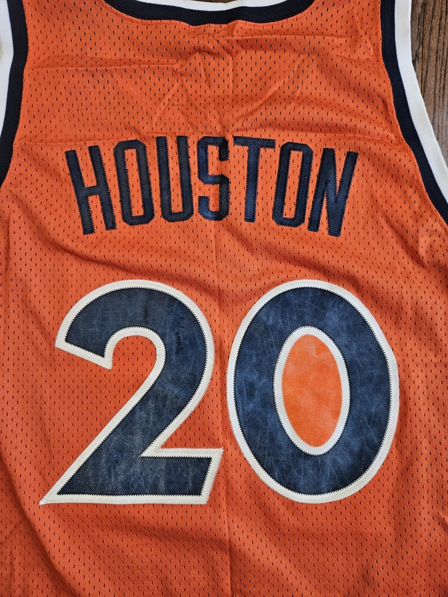 Vintage Allen Houston New York Knicks Orange Mens Sewn