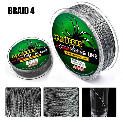 4 Stränge PE-geflochtene Schnur, 100 m Multifilament-Köder-Angelschnüre (1,0/15 - Bild 3 von 9
