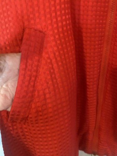 Giacca a vento vintage Lavon 100% seta zip taglia L anni 90 bomber modello waffle rosso - Foto 3 di 12