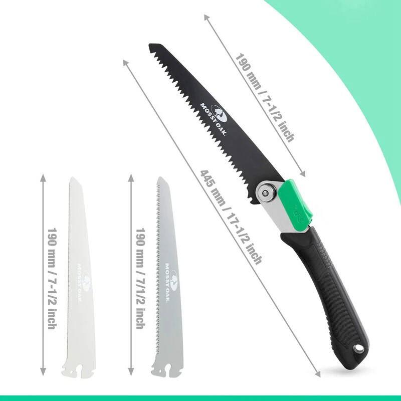 Sierra de mano plegable 3 en 1 roble musgoso podar con hoja de PVC de metal para madera sierra de camping Foto 2 de 4