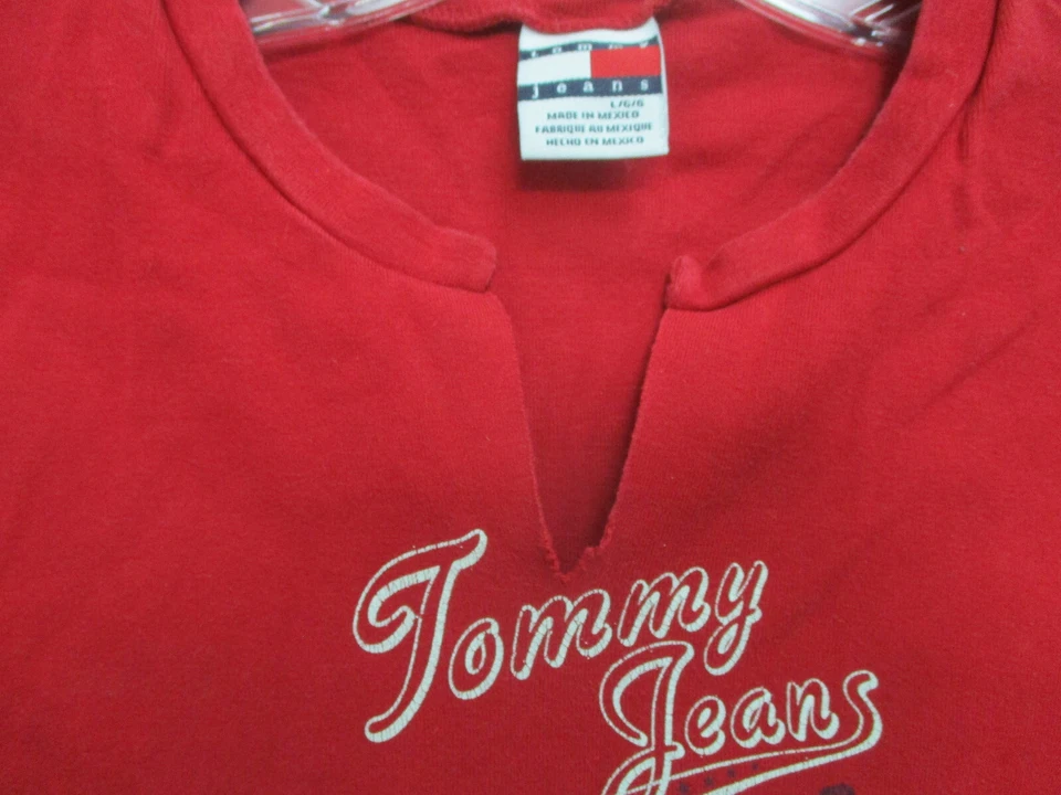 Camisa DE COLECCIÓN Tommy Hilfiger Grande Juvenil Roja Todas las Estrellas Deletrear Logo Niñas Años 90 Foto 4 de 4