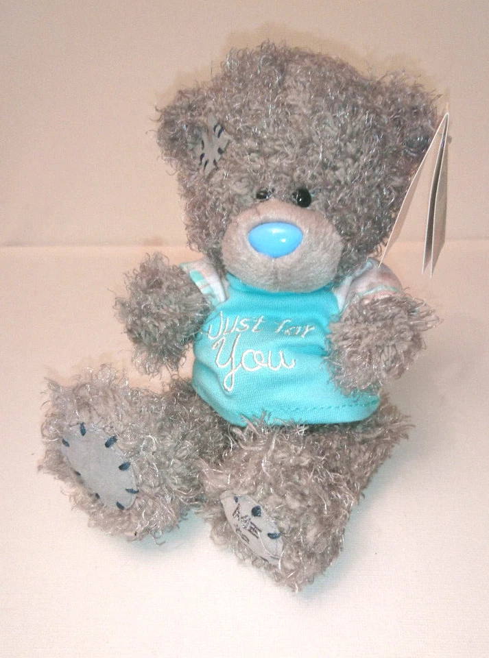 TATTY TEDDY Just For You CELEBRATION CUDDLY BEAR TOY Turquoise T-Shirt PLUSH - Image 3 of 4