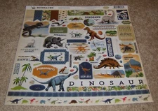 Echo Park/Carta Bella 12x12 Cardstock Element Sticker Sheet ~ Dinosaurs