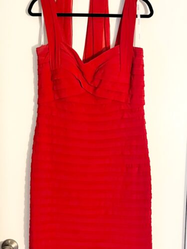 Ladies Marsoni Short Red Dress With Sash Size 14