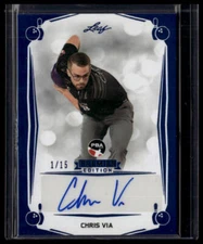 Chris Via 2023 Leaf PBA Premier Edition Rookie Card RC Auto Autograph Blue /15