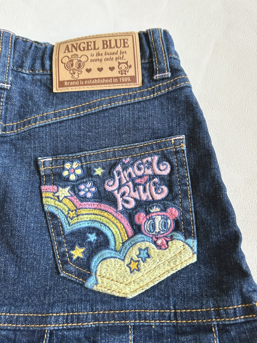 Angel Blue Japan Denim Pleated skirt Size 130cm Blue Kirari-chan