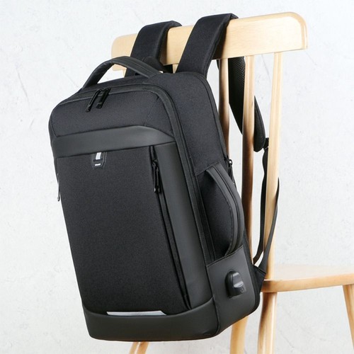 Oxford Business Laptop Backpack Leather School Book Bag Men - Afbeelding 4 van 12