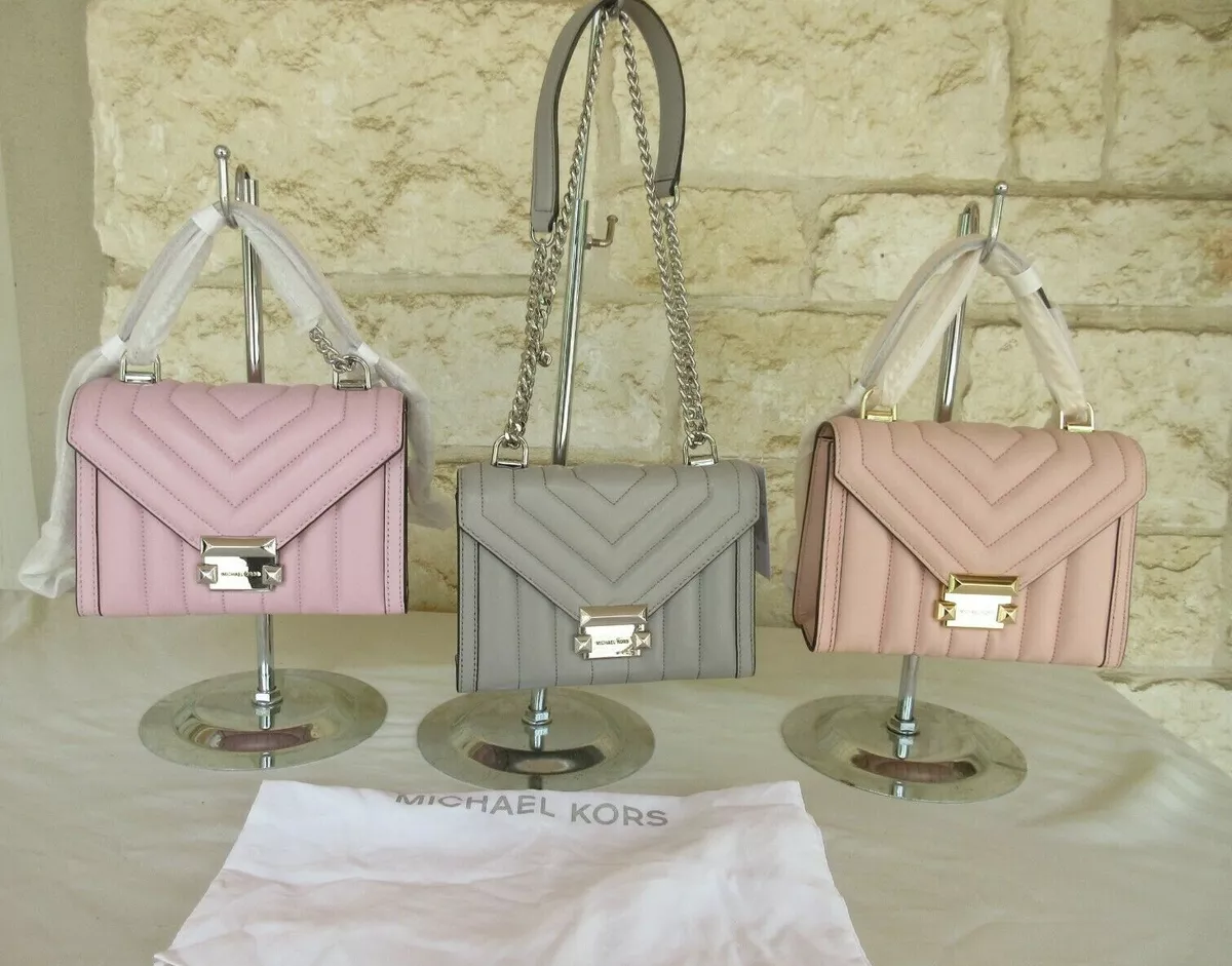 Michael Kors SM Quilted Leather Lilac Pinks Grey Convertible