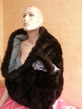 Faux Mink Denim Reversible Wrap Infinity Bridal Party Costume(more Furs/colors)