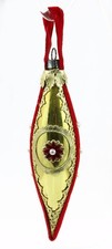 Glass Gold Red Pearl Christmas Ornament Holiday Decoration