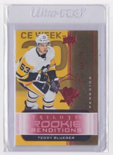 2019-20 UD TRILOGY ROOKIE RENDITION RED SP /799 TEDDY BLUEGER #RR-15 PENGUINS