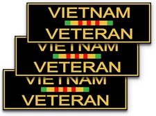 9x3 Vietnam Veteran Sticker 3-Pack Vet Sticker 100% Waterproof Car Window Laptop