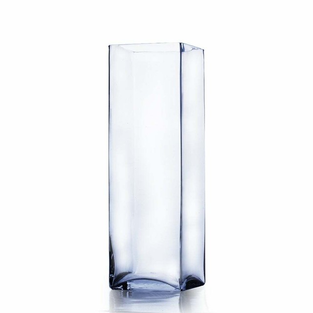 Wgv Clear Large Square Block Glass Vase 5 By 16 Inch For Sale