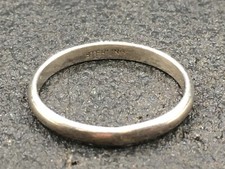 Vintage .925 Sterling Silver Simple Smooth Wedding Band Size 7.75