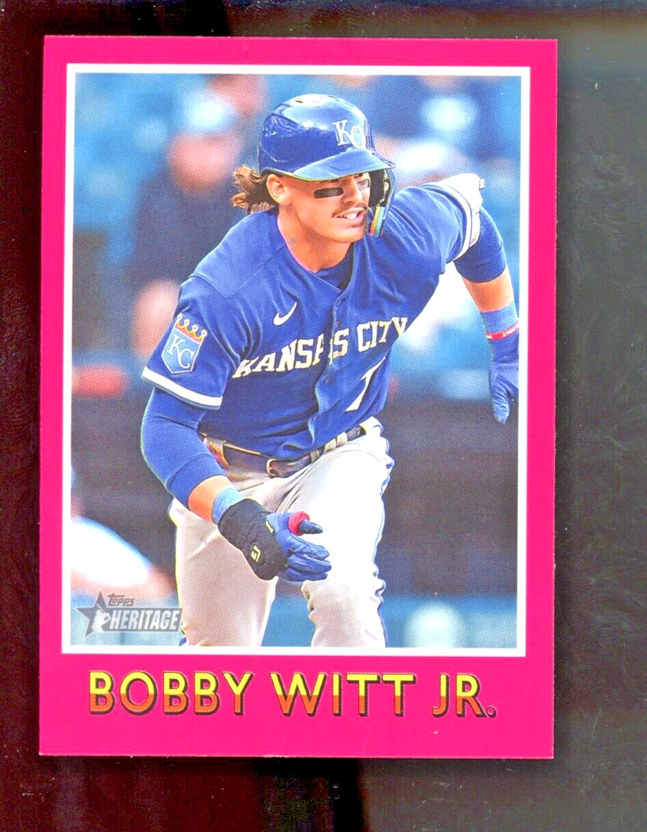 2024 Topps Heritage Bobby Witt Jr Pink Border #75BS-16 2024 Topps Heritage Bobby Witt Jr Pink Border #75BS-16