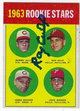 Autographed 1963 Topps RAY CULP #29 PHILADELPHIA PHILLIES Card COA