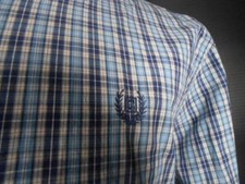 Nice Men's XL Ralph Lauren Chaps Custom Fit Blue Plaid LS Button-Down Shirt GUC