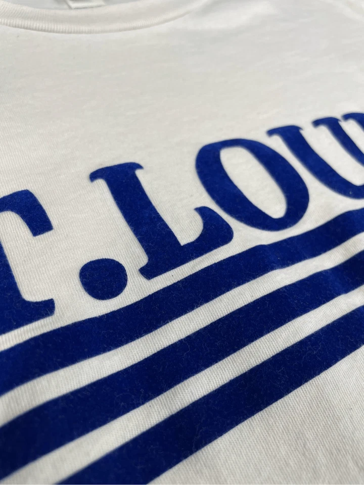 St Louis Graphic Tee Women M White Organic Cotton USA Made Minimalist Style - Image 2 of 4