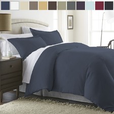 Ultra Soft 3 Piece Brushed Duvet Cover Set - Kaycie Gray So Soft Collection