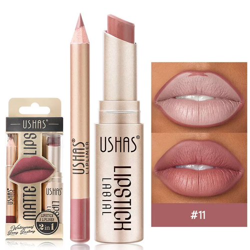 Ushas Matte Lips Lipstick & Lip Liner Set Waterproof Long Lasting Colour - Picture 12 of 13