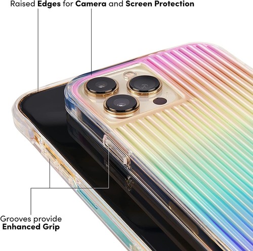 Case-Mate Apple iPhone XR Tough Groove Hard Case - Iridescent Clear - Zdjęcie 10 z 13