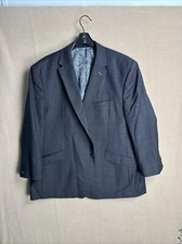 JOS A BANK 1905 mens WOOL Charcoal sport coat suit jacket 50R Bespoke Striped
