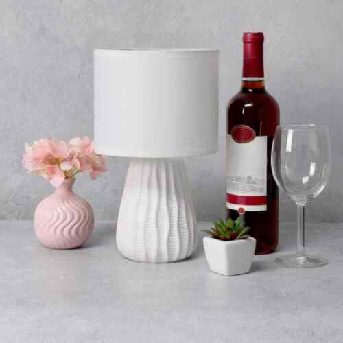 Simple Designs 11 in. Ceramic Table Lamp Off White Fabric Shade - Picture 10 of 12