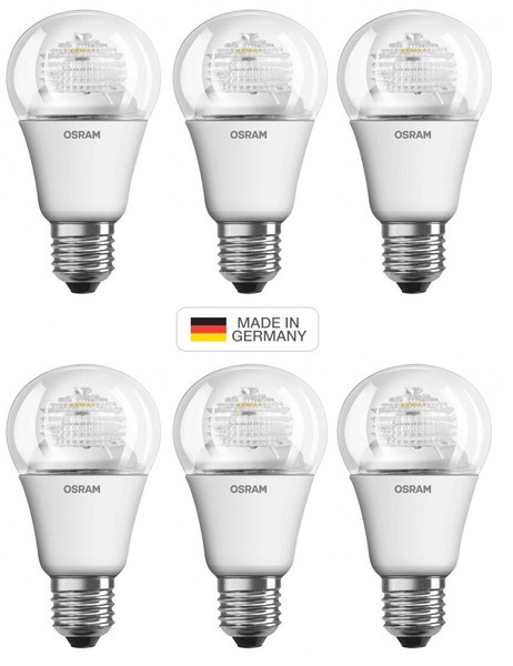 6X Osram Star Led Birne E27 Klar 5W = 40W Made In Germany Eek:F (Spektrum A-G)-image