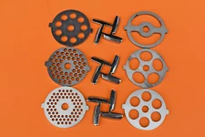 9 pc SET Meat Grinder plates & knife for new FGA KitchenAid Mixer Food Chopper 