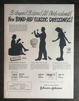 Vintage 1951 Johnson & Johnson Band-Aid Full Page Original Ad 622