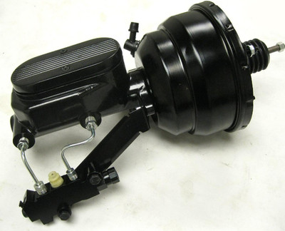 7'' Dual BLACK Universal Power Brake Booster Milled Master Cylinder Disc Drum Kit