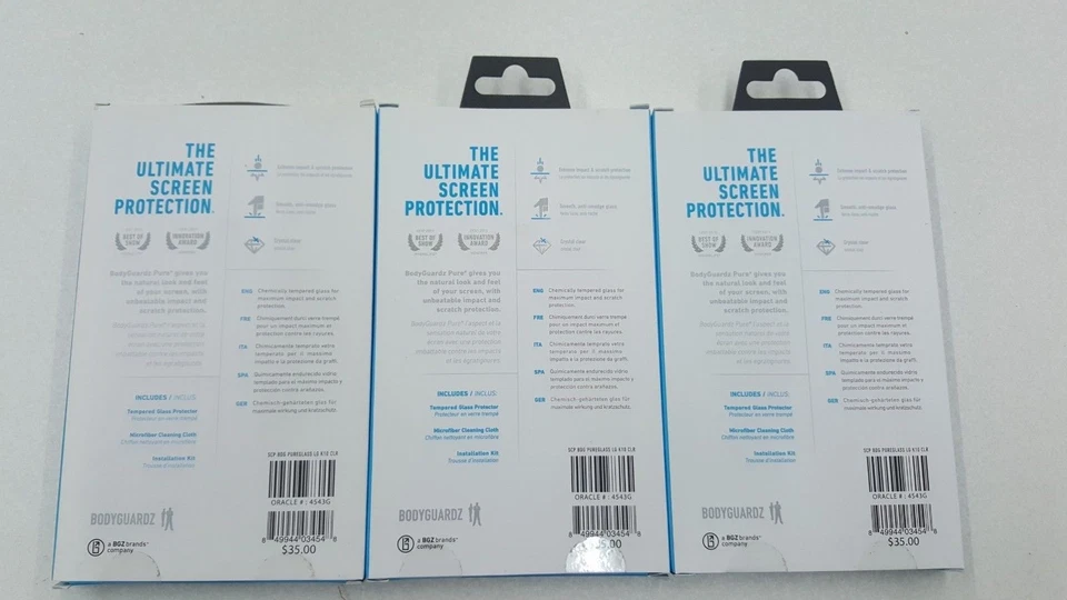 Lot of Bodyguardz Pure LG K10 New Tempered Glass Screen Protector x3 x5 x10 - Image 2 of 4