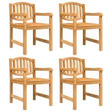 Garden Chairs Wooden Stackable Dining Chair Armchairs Solid Wood Teak vidaXL
